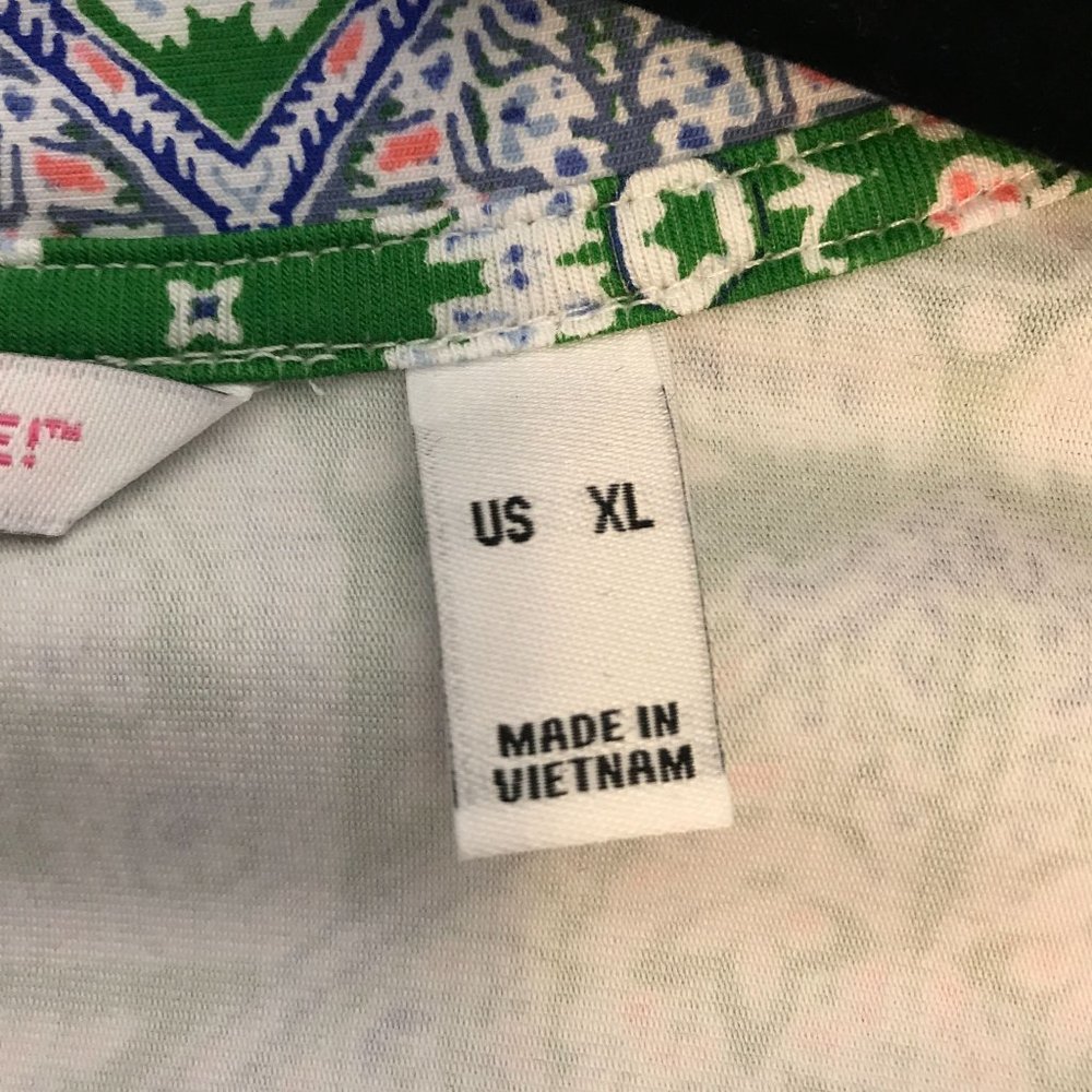 Isaac Mizrahi  Womens Green Paisley Double Knit 3/4 Sleeve Open Cardigan XL - Picture 7 of 9